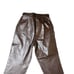 Vintage 80s Leather High Waisted Belted Pants Womens Size 40 EU Size M US Brown