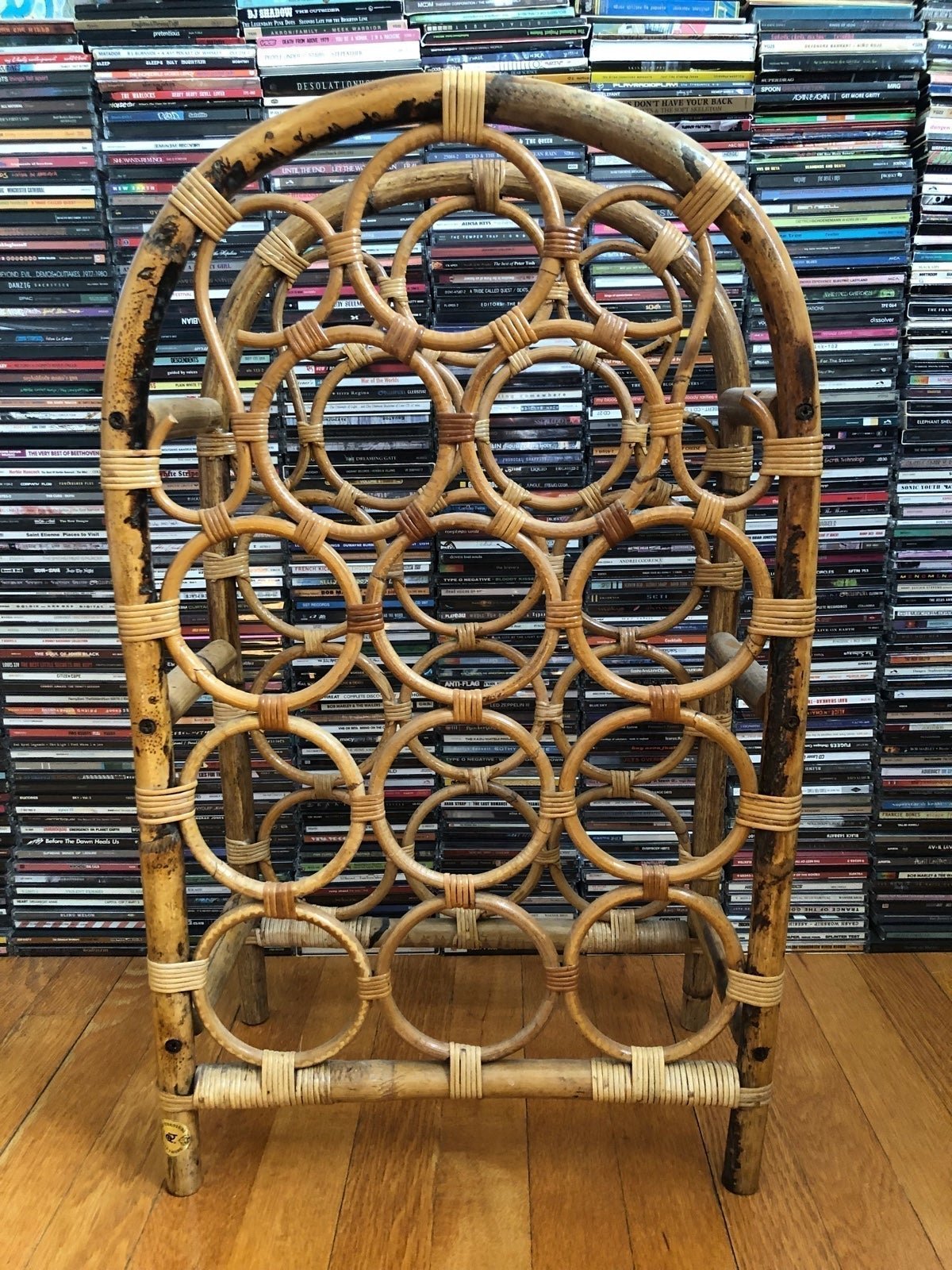 Vintage Ratatan Wine Rack