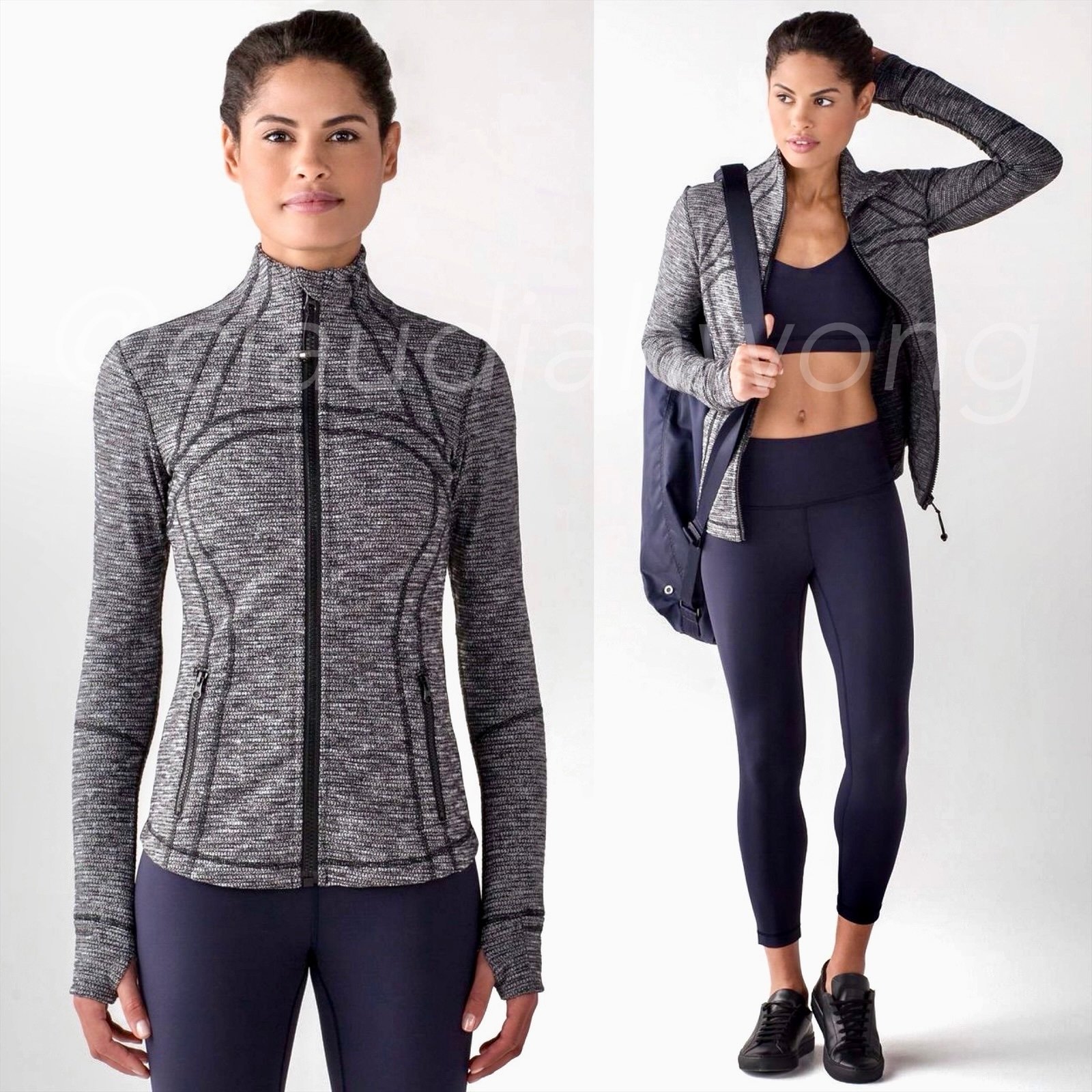 LULULEMON Define Jacket in Coco Pique Black White