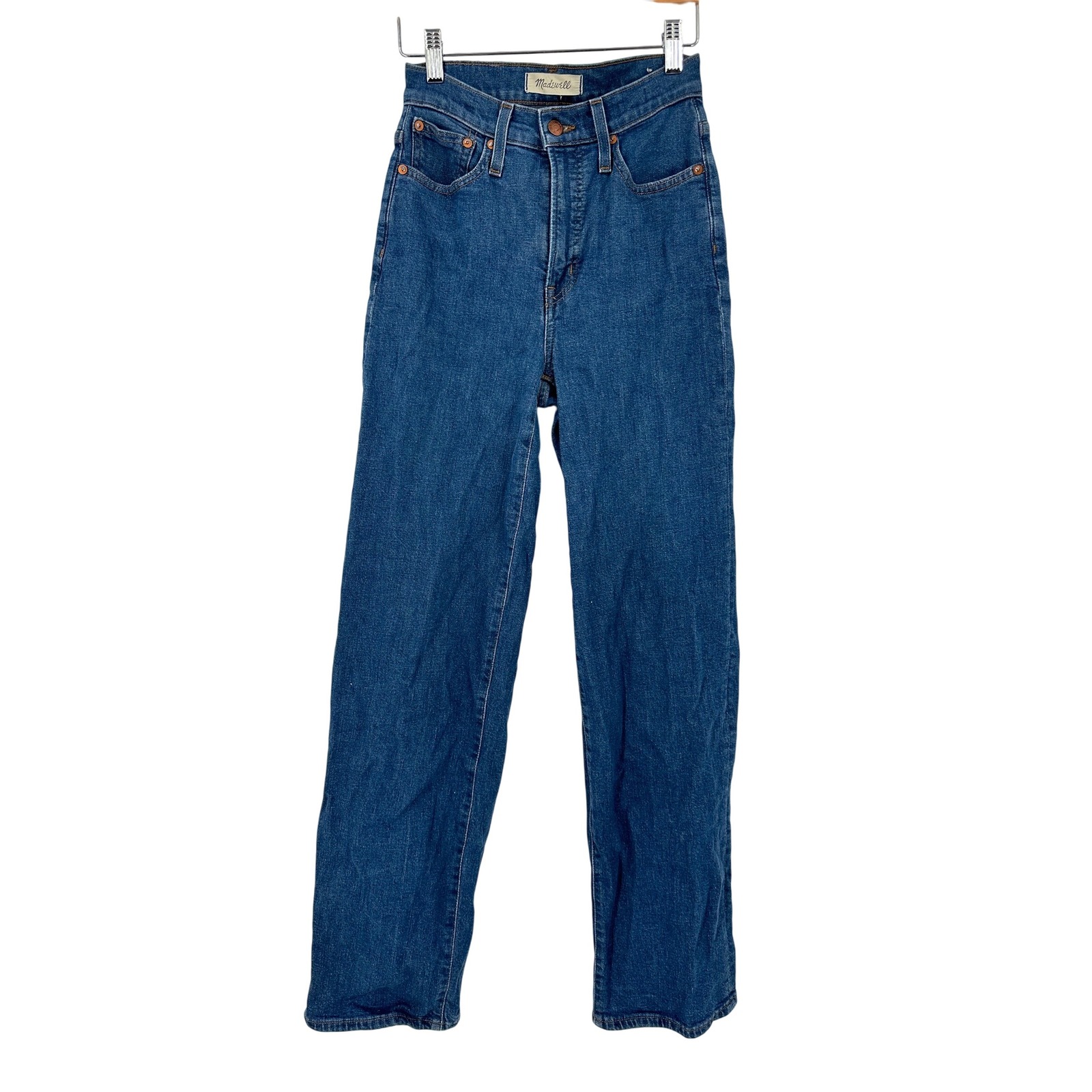 Madewell Perfect Vintage Wide Leg Jeans High Rise Dark Wash Denim Size 23