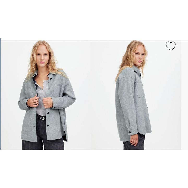 Madewell Womens 188 Double Faced Long Shirt Jacket Size XXS NS395 Heather Cole