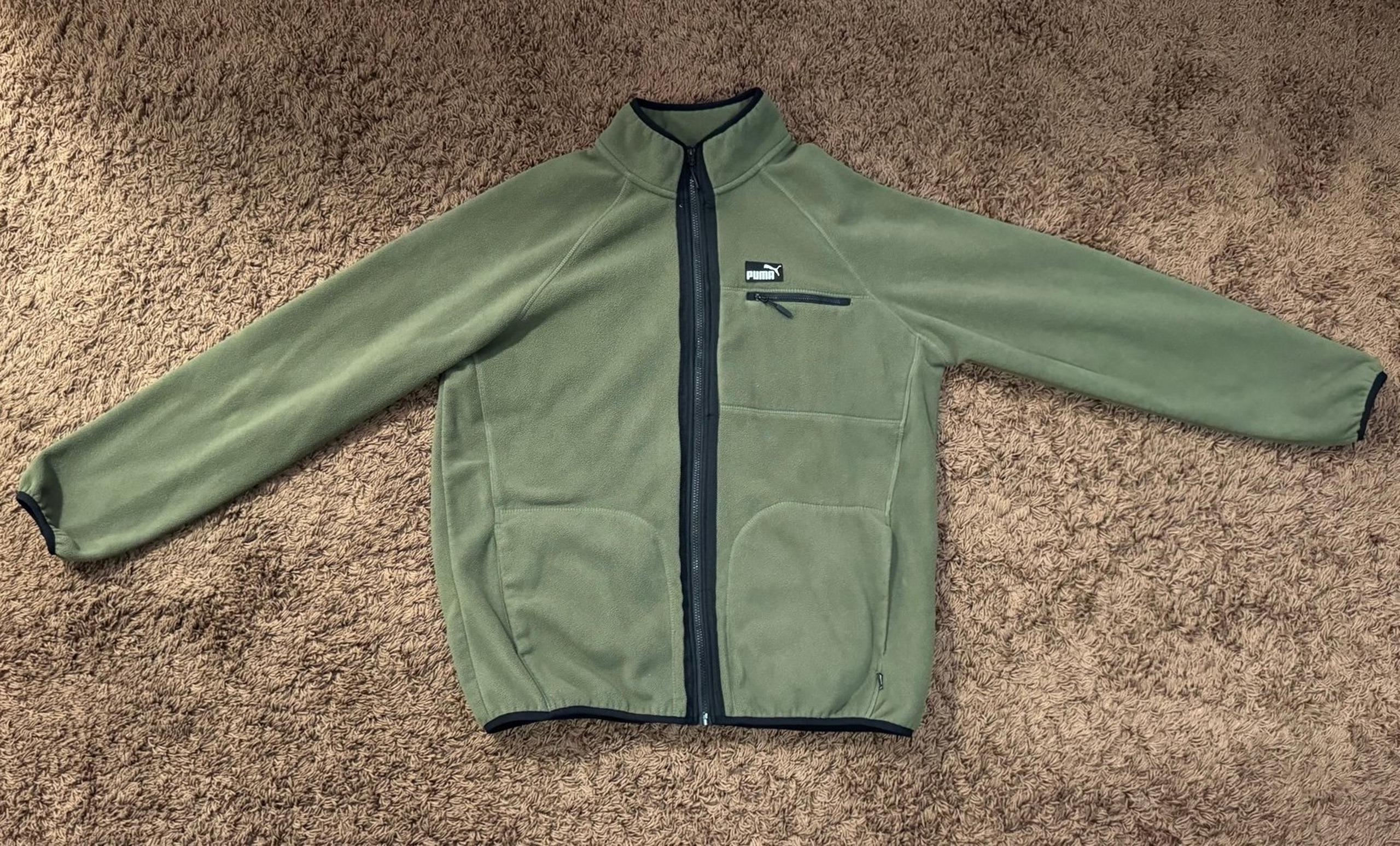 Men’s PUMA Green Fleece Full Zip Jacket | Style #  PMF24-16585 - Size: XL