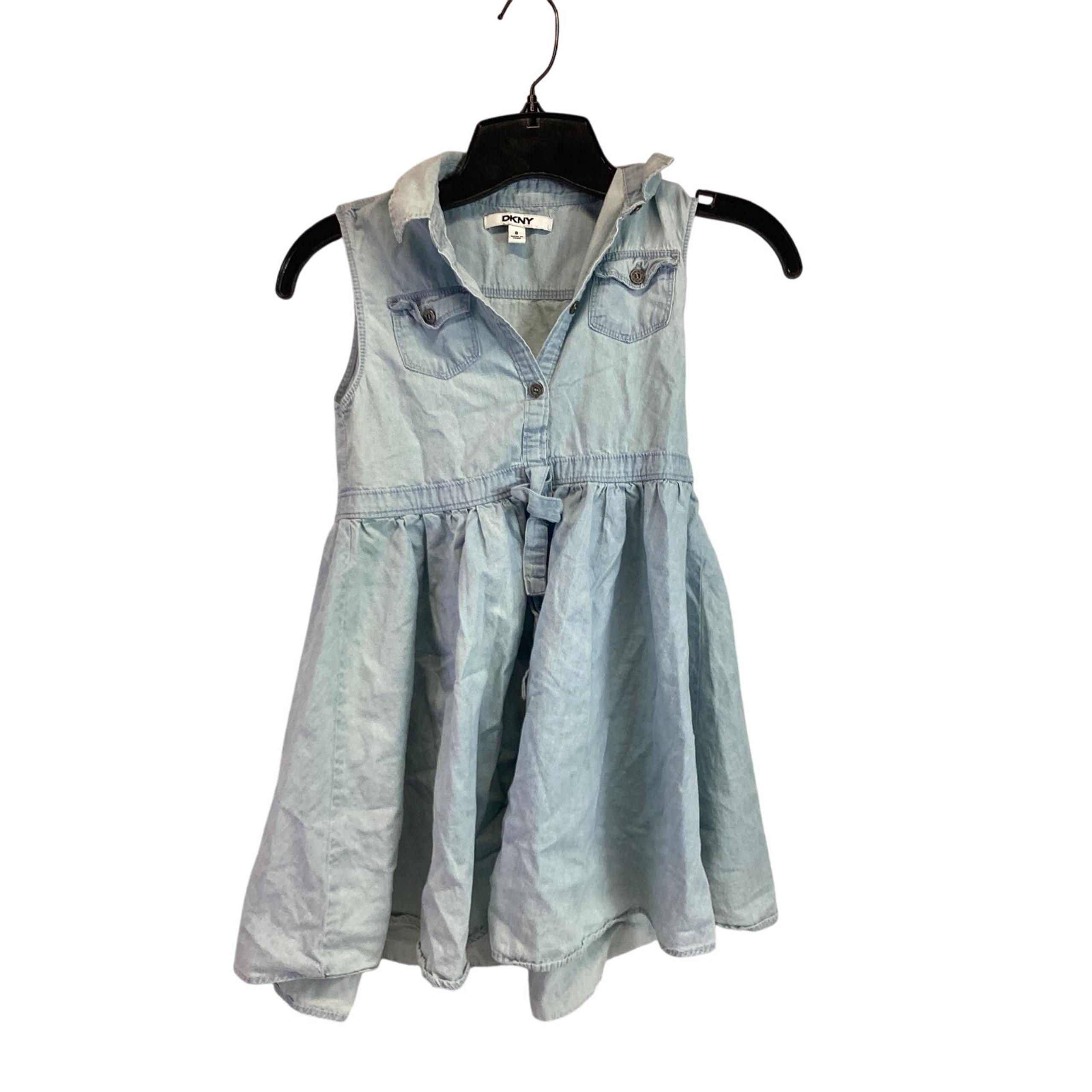 DKNY Girl's Button Down Dress 8