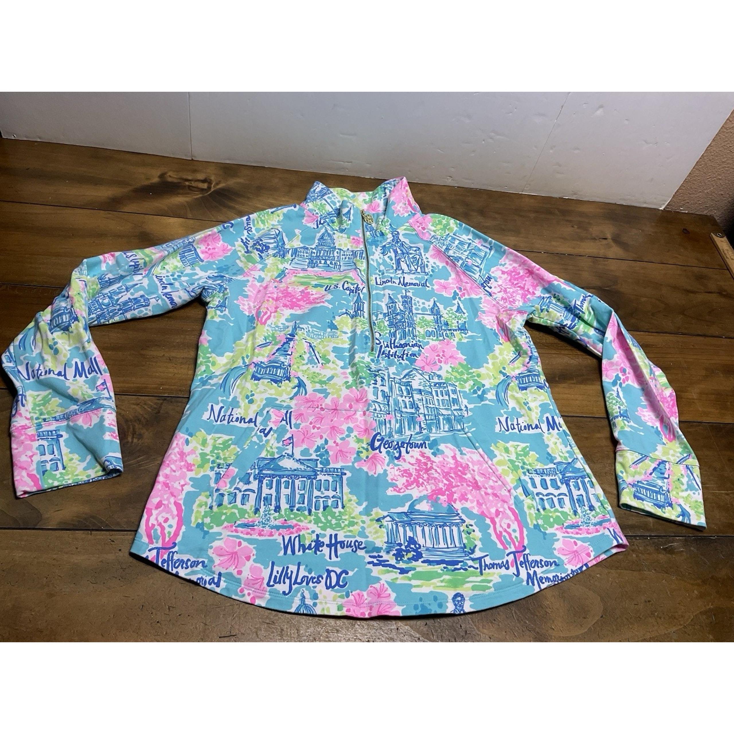 Skipper Popover Washington Dc Half Zip Jacket Large - Lilly Pulitzer