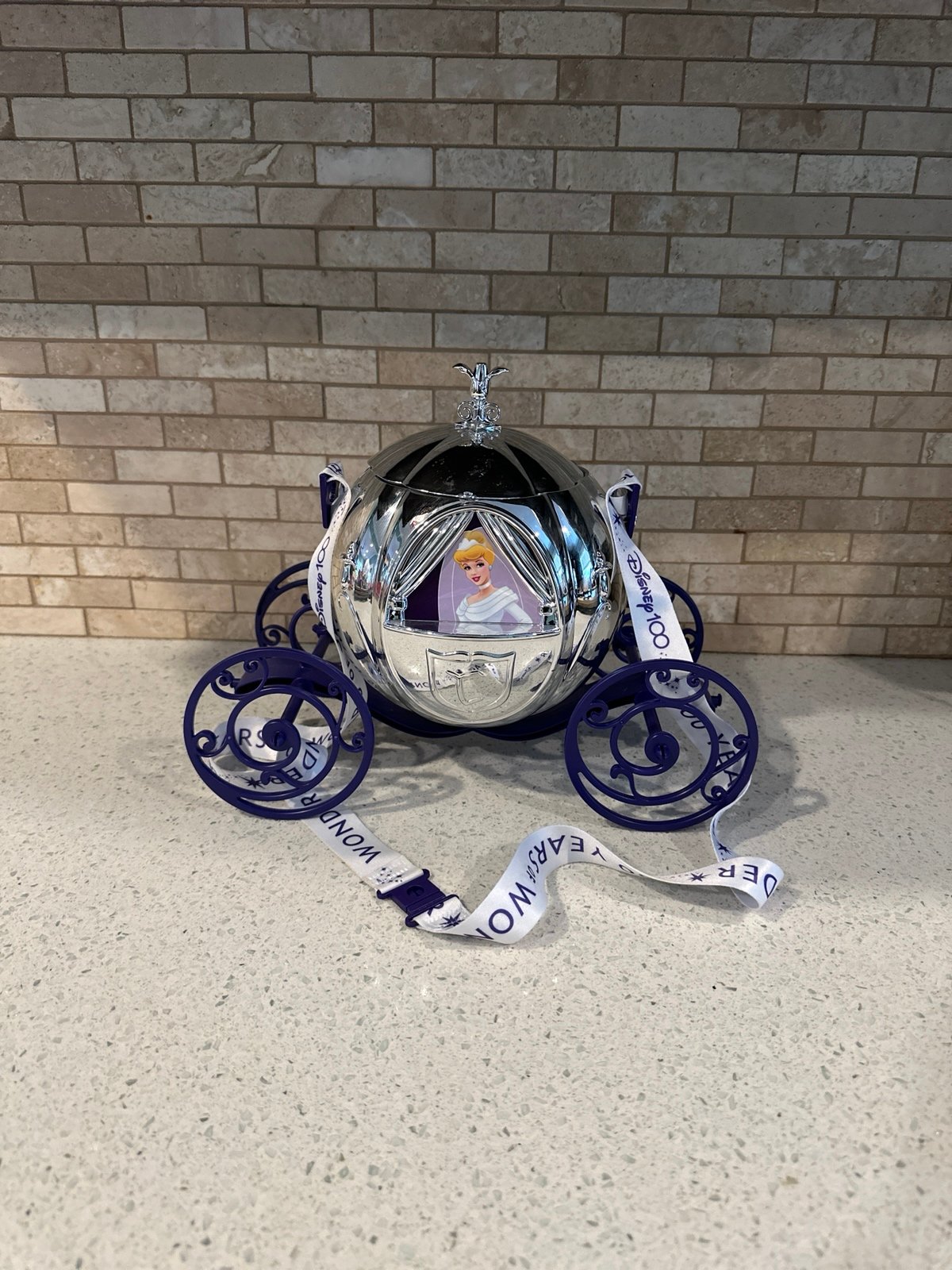 Disneyland parks 100 years Cinderella carriage popcorn bucket Disney 100 Silver