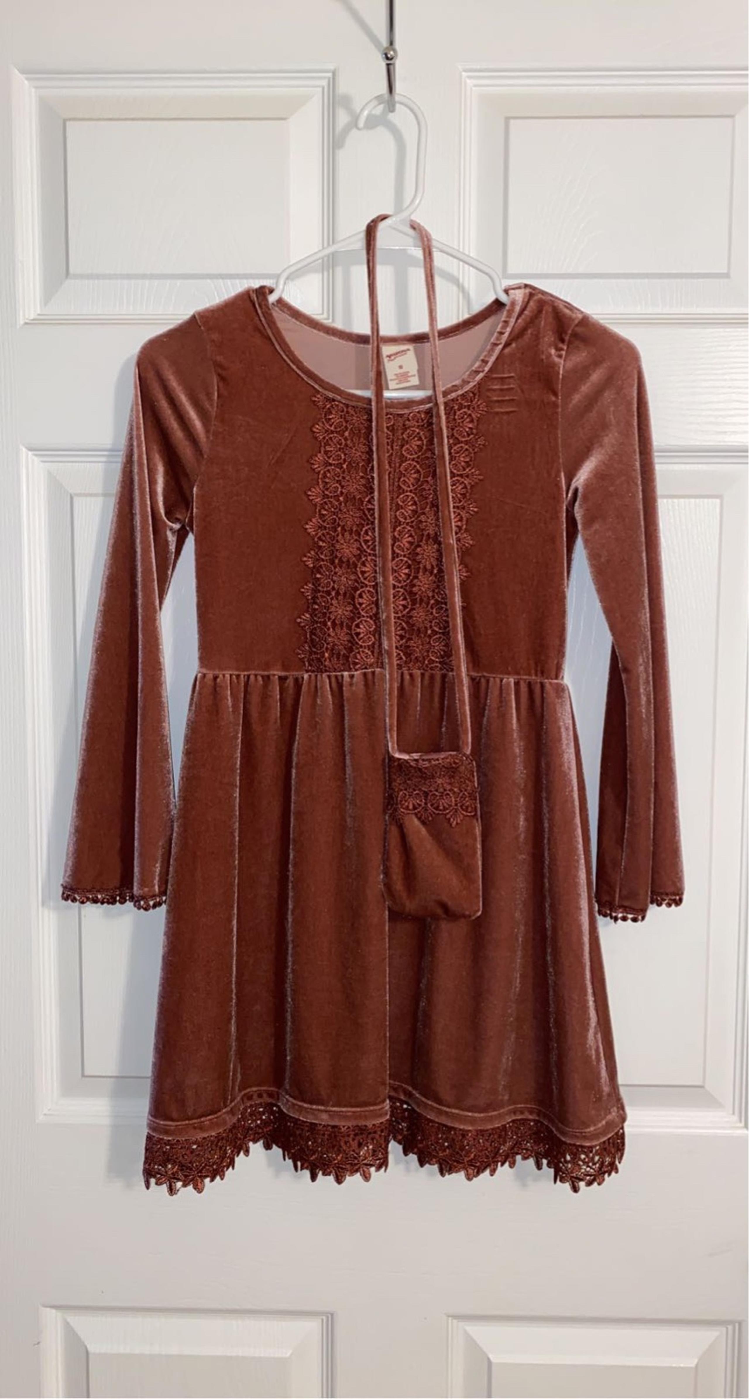 Arizona Jeans Blush Velour Girls Dress