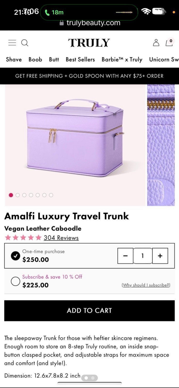 TRULY BEAUTY Amalfi Luxury Travel Trunk NEW