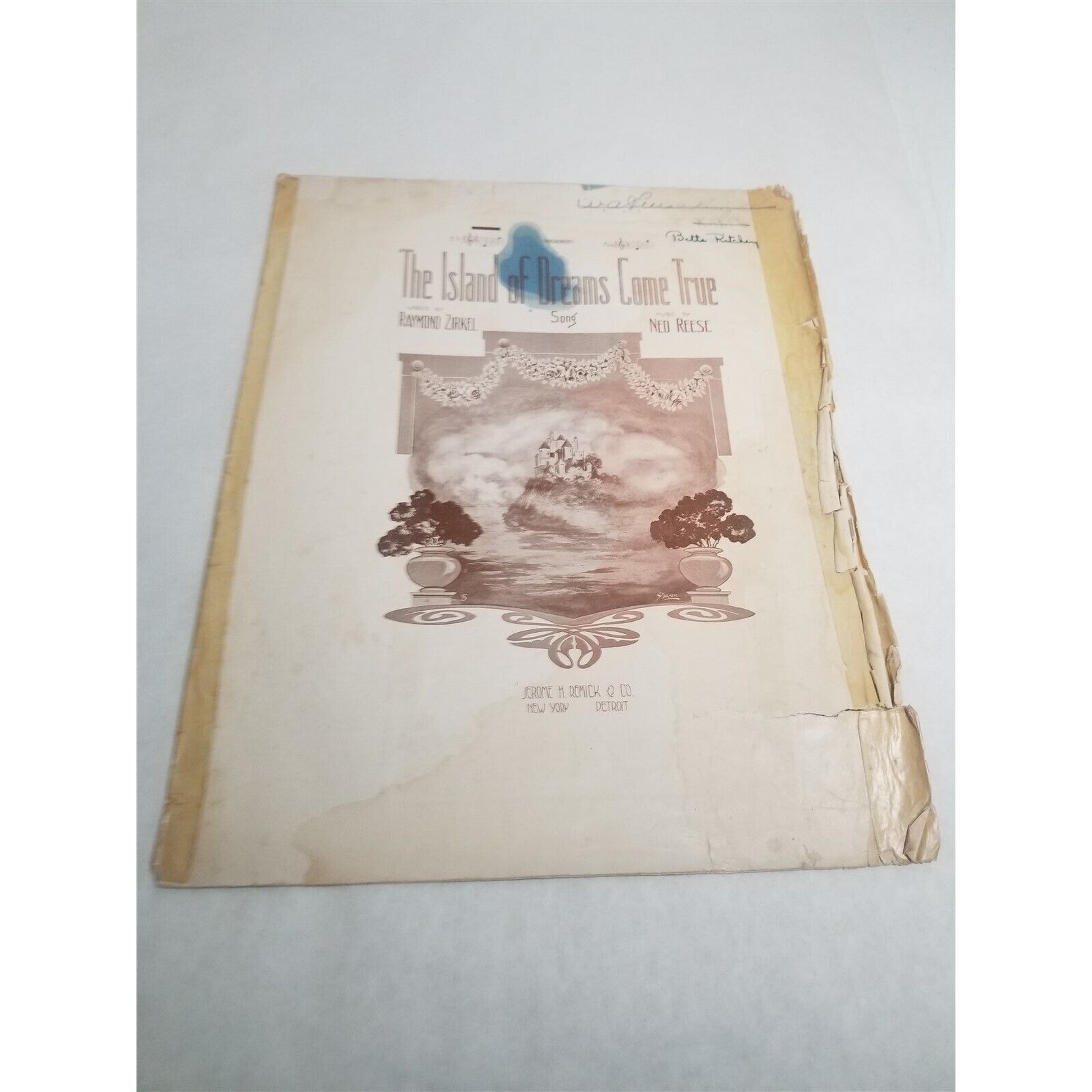 The Island of Dreams Come True by Raymond Zirkel Ned Reese 1913 Sheet Music
