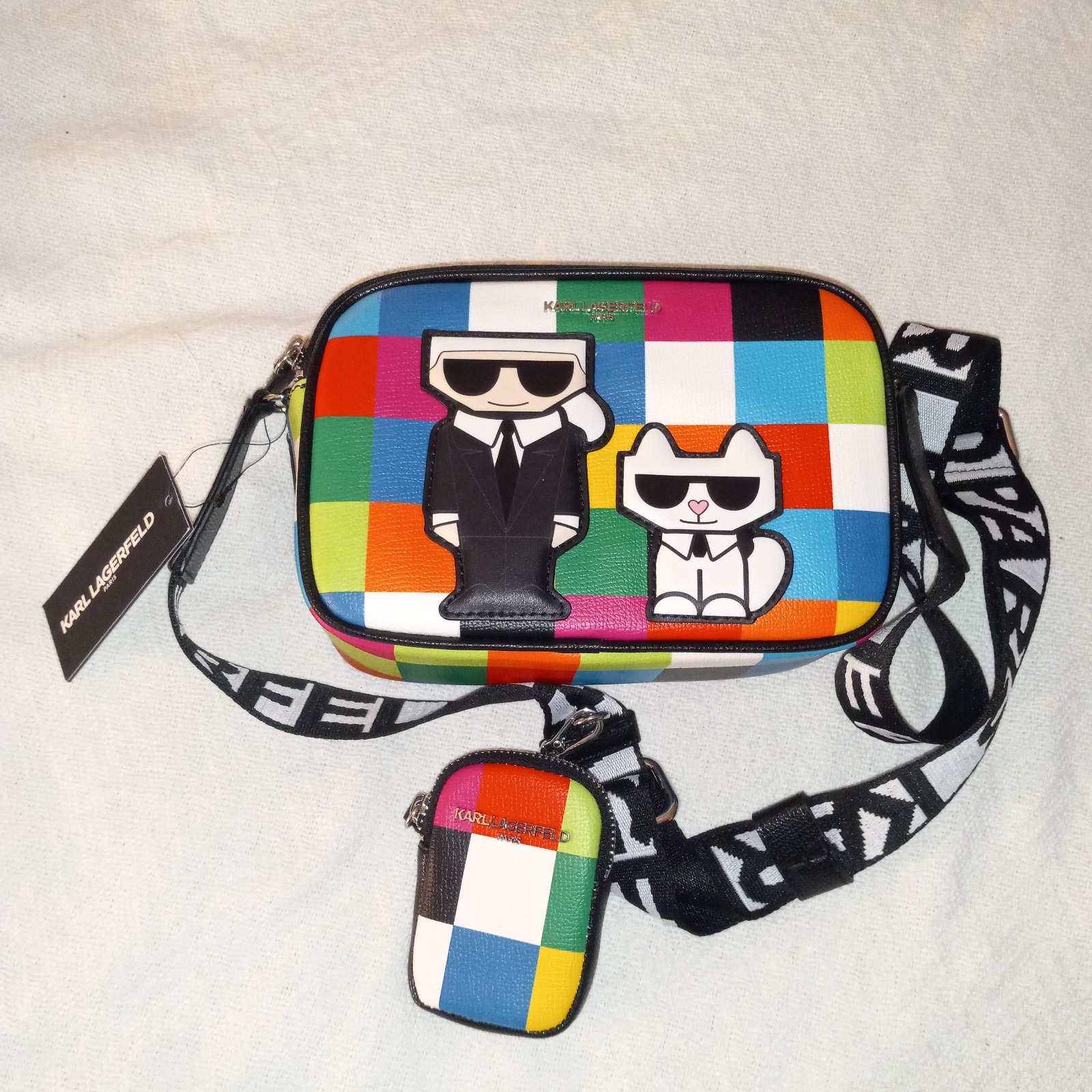 NWT Women's Karl Lagerfeld Cross Body Purse With Matching Change Purse