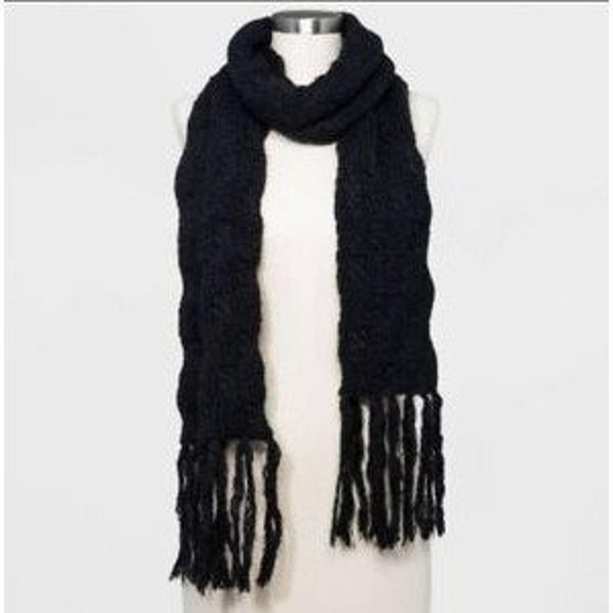 Women's a new day Cable Knit Black Scarf NWT