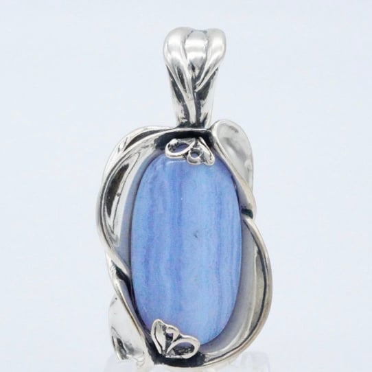 Carolyn Pollack Sterling Silver Blue Lace Agate Pendant