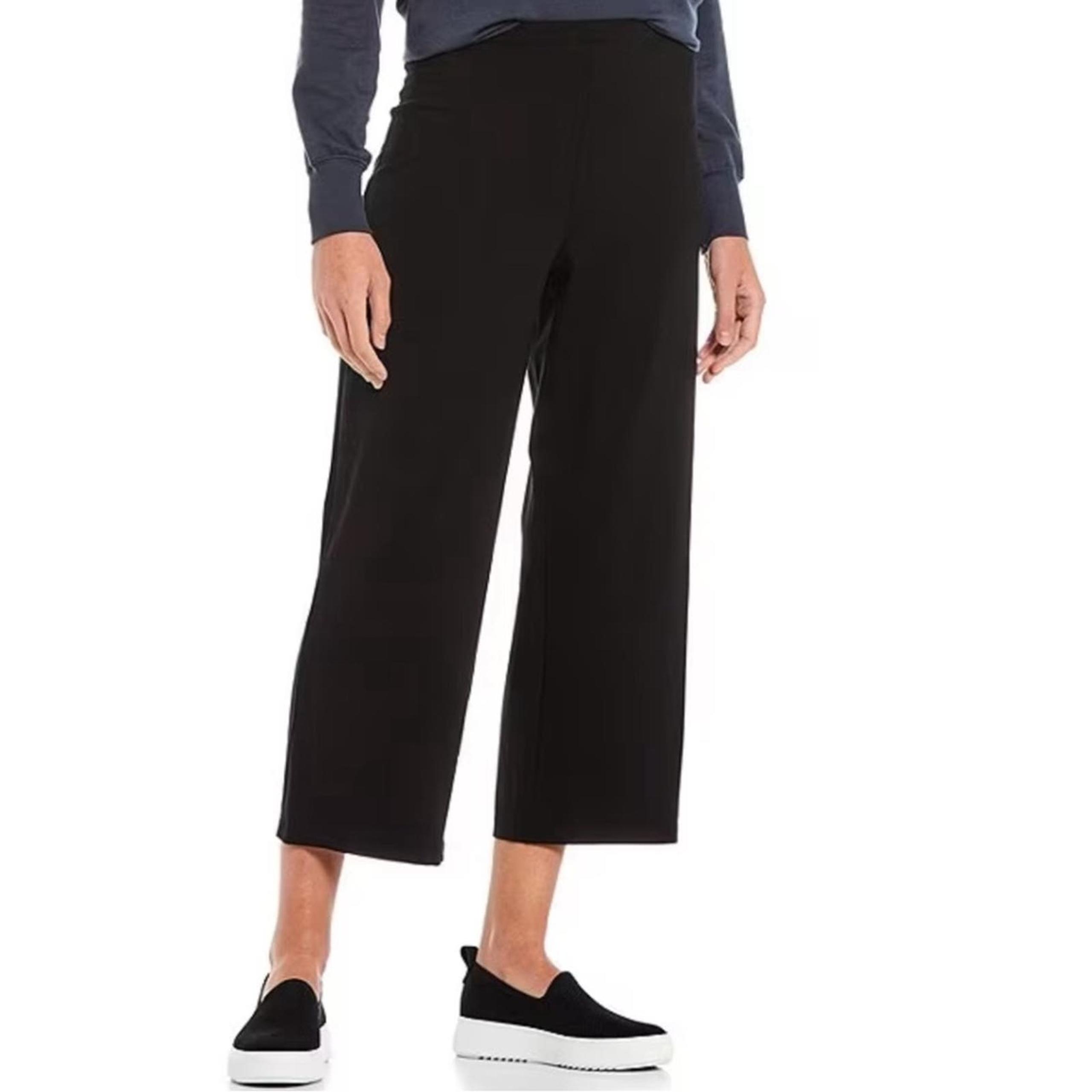 Eileen Fisher Stretch Straight Cropped Leg Pants in Black Size XXS