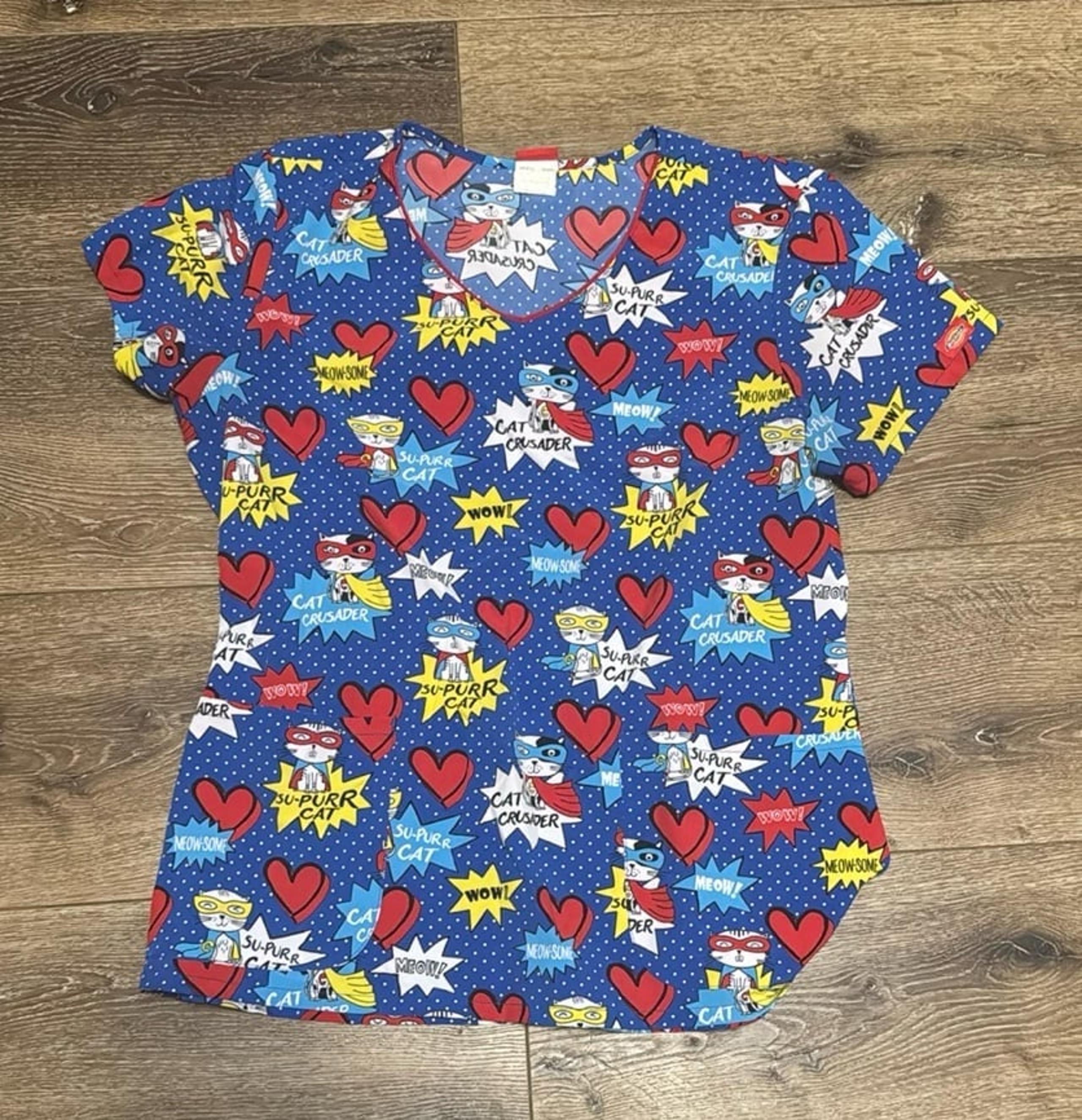 Dickies scrub top cats large