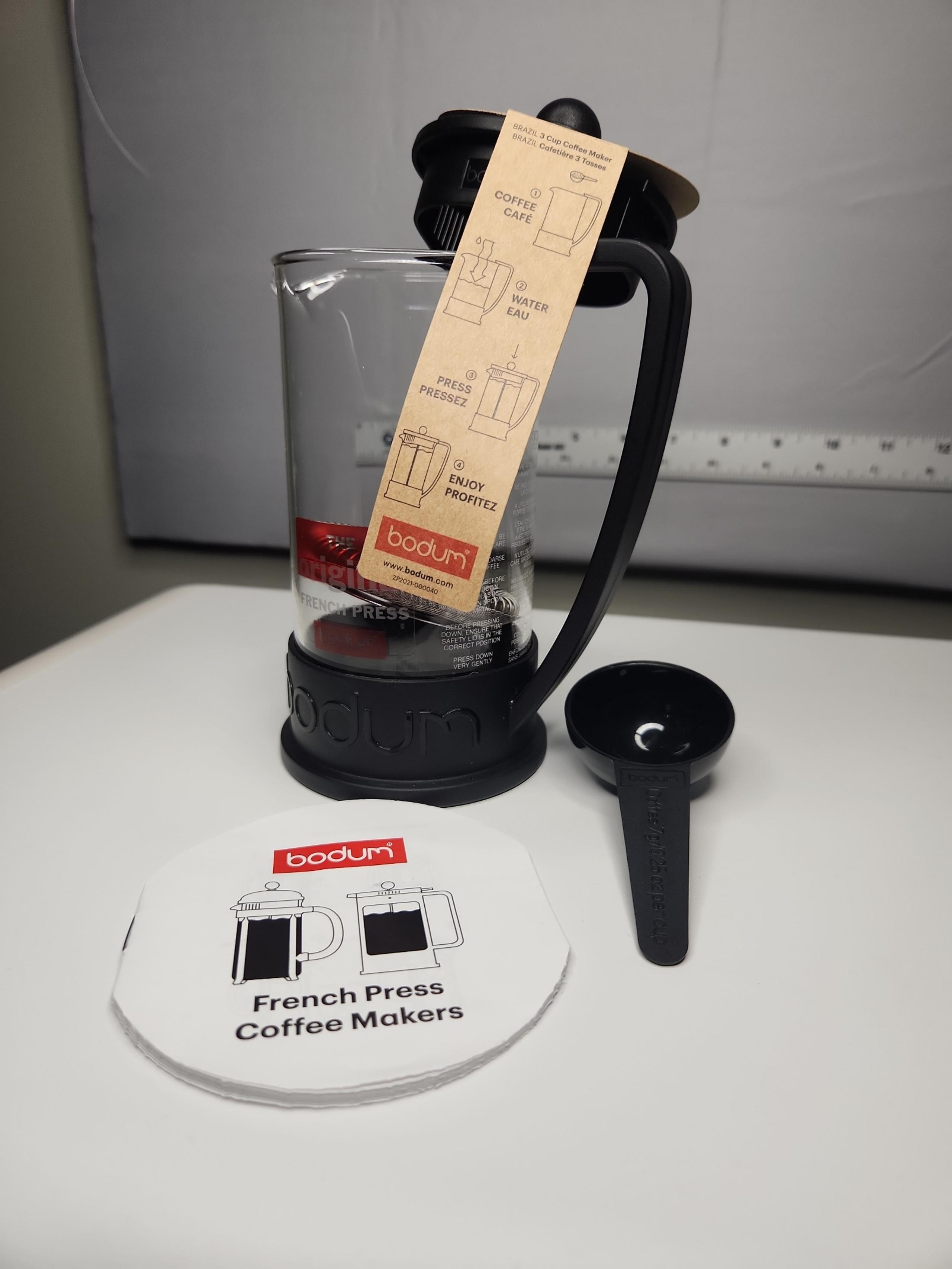 Bodum 10948-01BUS Brazil French Press Coffee and Tea Maker, 12 Ounce, Black