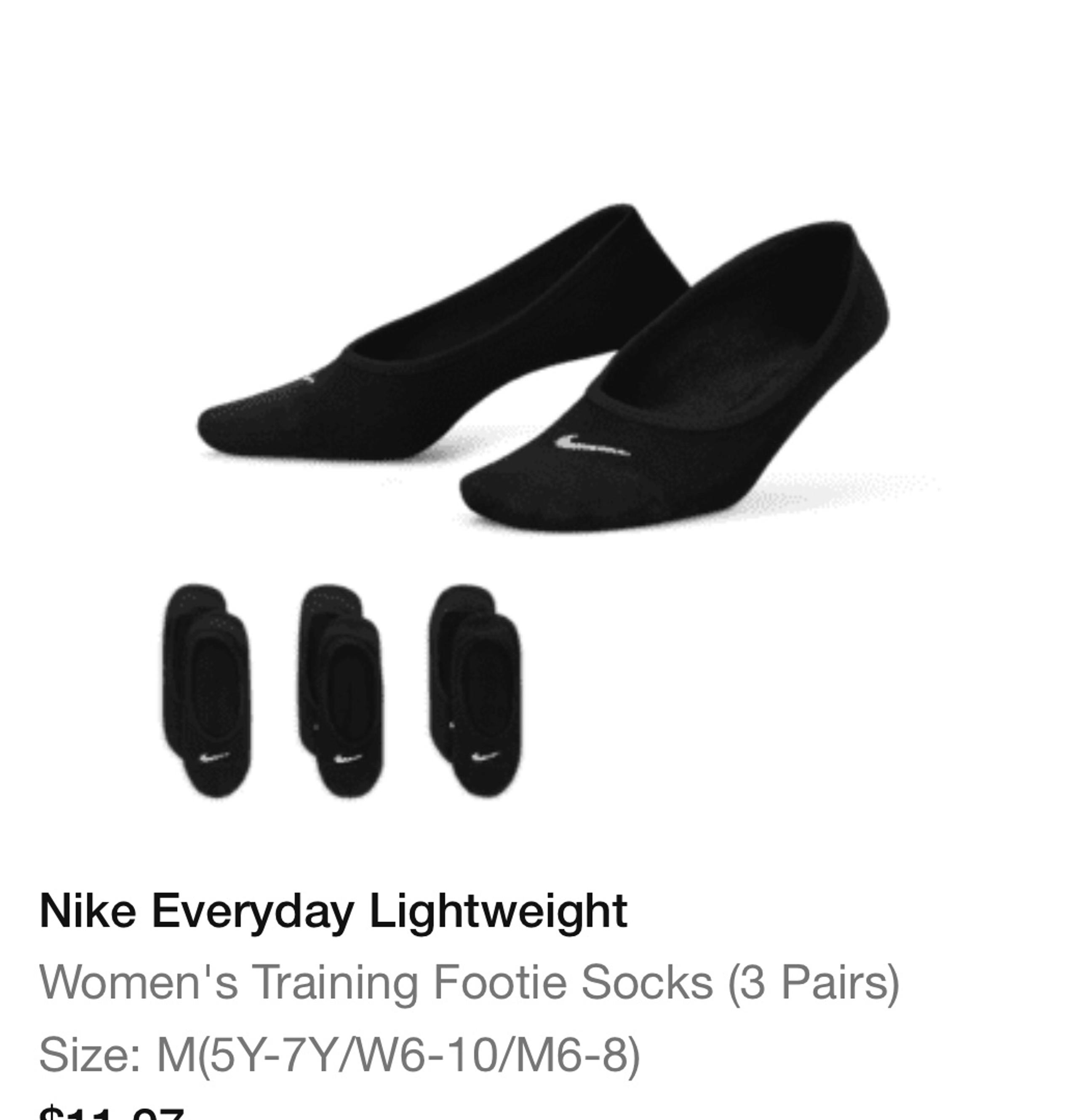 Nike Everyday Plus, Lightweight Footie, 3 Pack