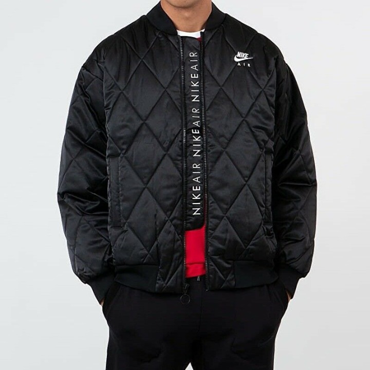Nike Sportswear Quilted Satin Air Synthetic Fill Mens Jacket Black Size S