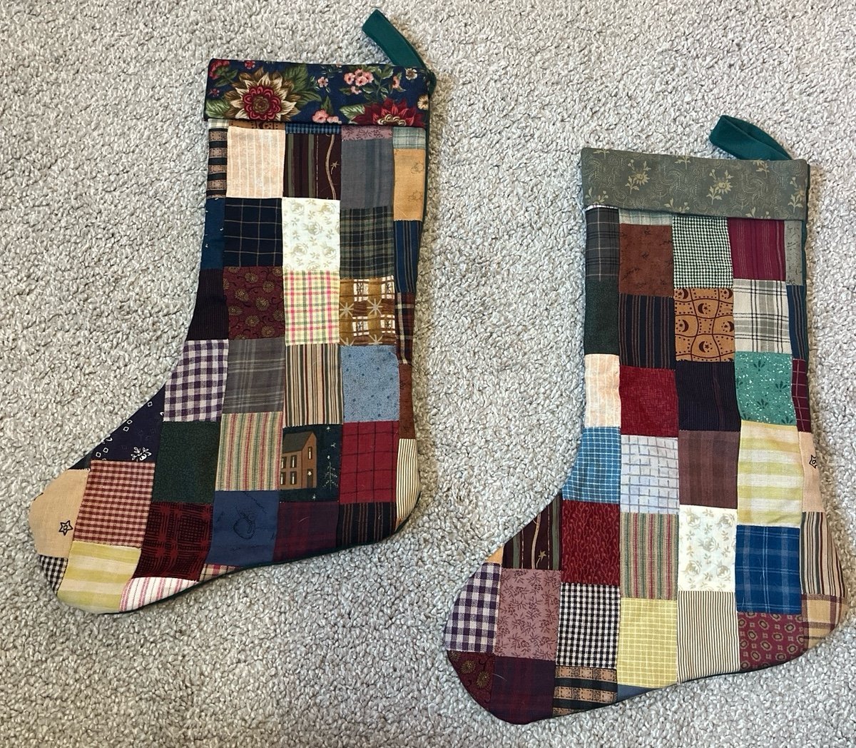 Vintage Patchwork Stockings “Crazy Quilt” Holiday Decor Christmas
