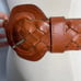 UNBRANDED Adjustable Large Buckle Brown Belt Braided Vintage