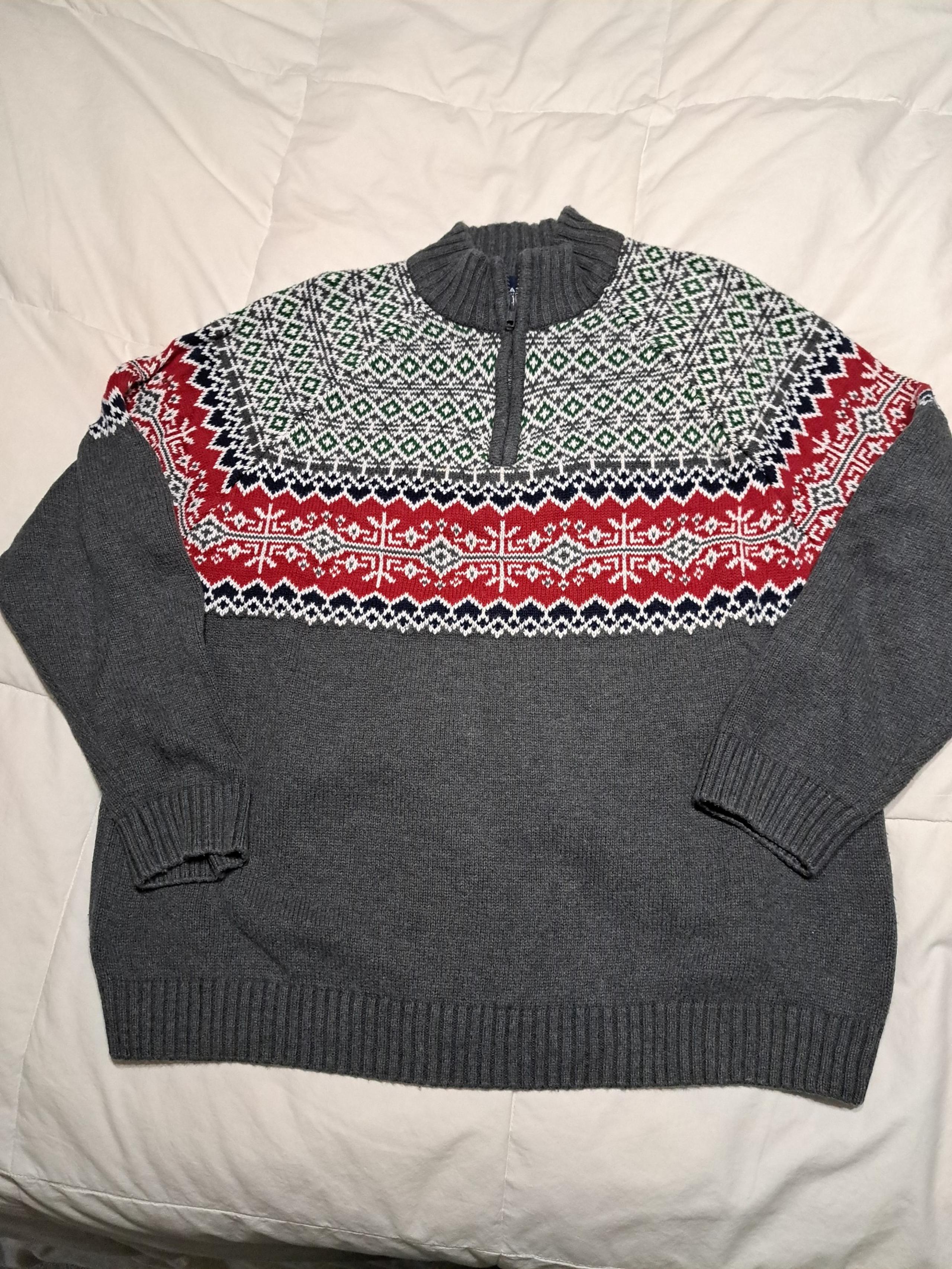 Fair Isle Half-Zip Sweater Christmas