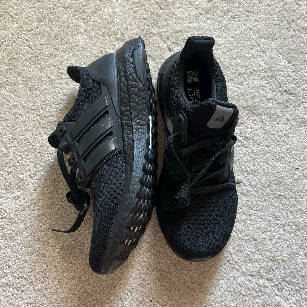 Black adidas ultra boosts sneakers tennis shoes black size 7 womens