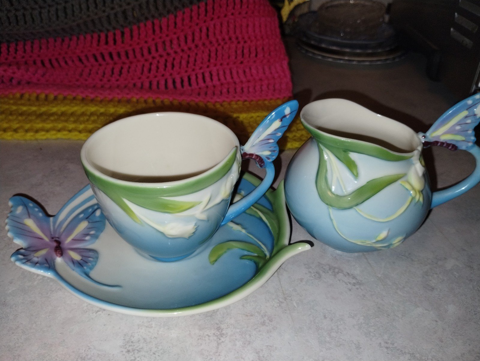 Franz Papillon butterfly cup and saucer collection