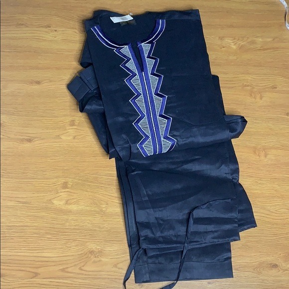 Two piece Long Sleeve Navy Blue African