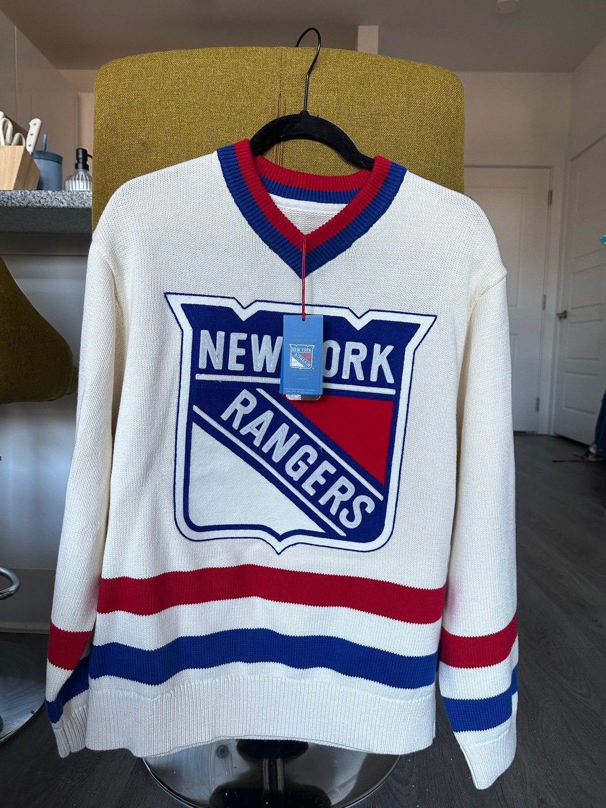 Kith for the New York Rangers V-Neck Lewis Sweater Brand New XS
