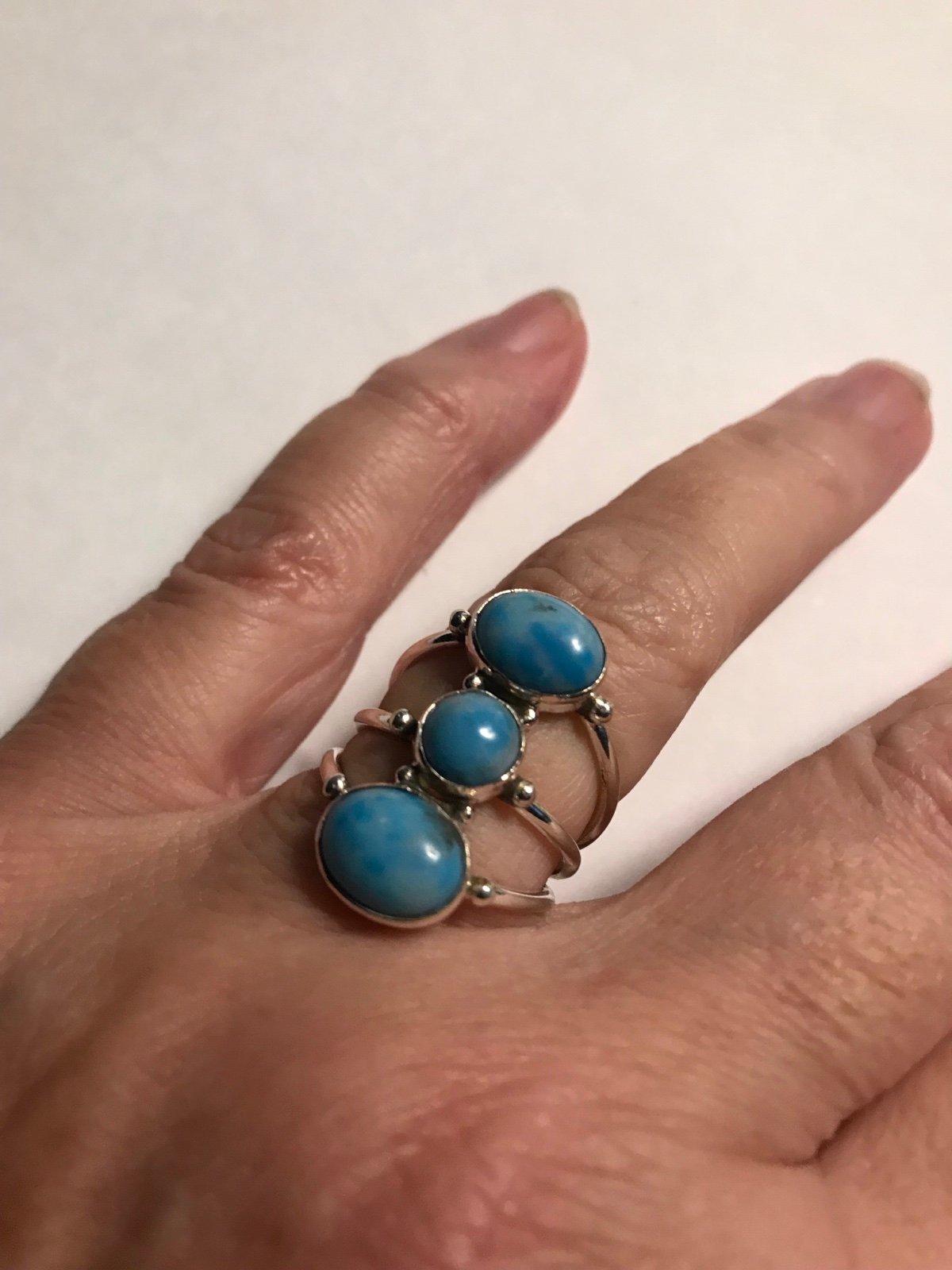 Larimar 925 Sterling Silver Ring