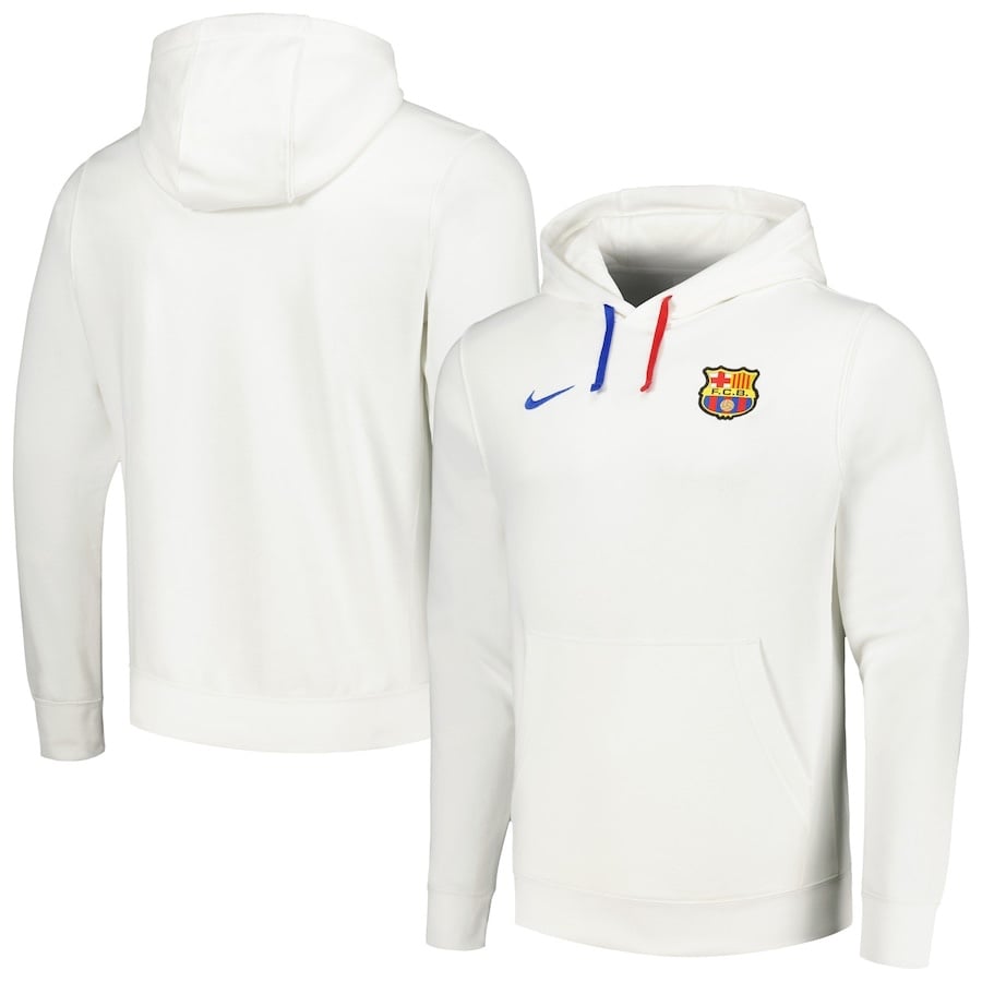 Men's Nike White Barcelona NSW Club Fleece Pullover Hoodie