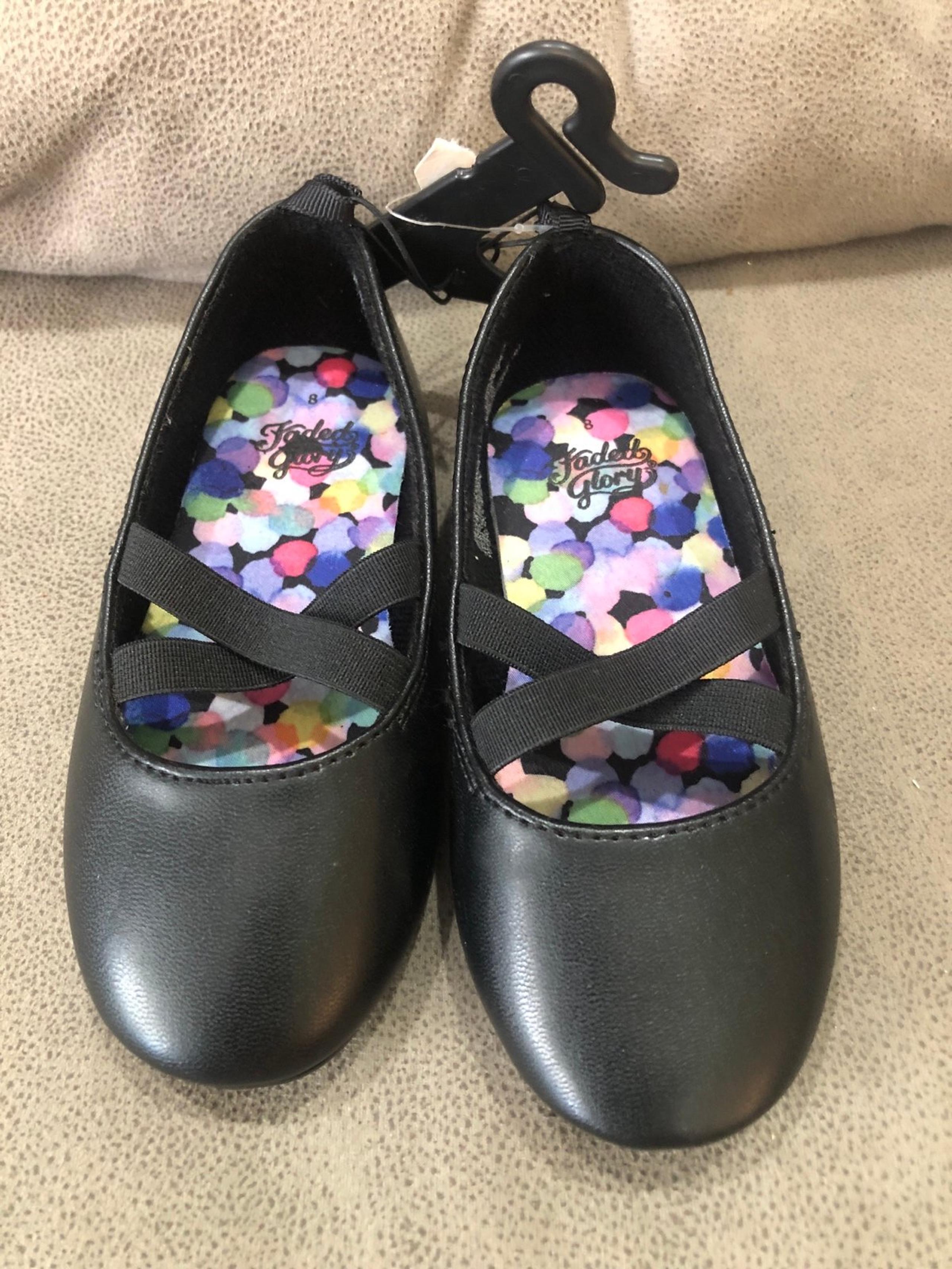 Faded glory Toddler Girls Black Casual Dress shoes Size 8