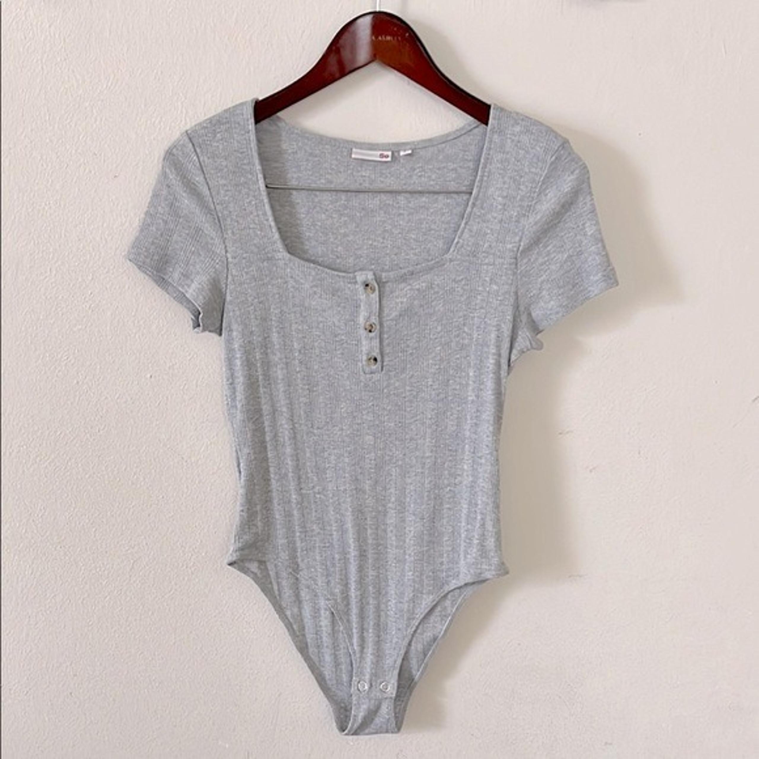 SO Bodysuit Gray Womens Size Large Casual Spring Summer