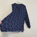 LUCKY BRAND Plus Size Printed Peasant Blouse Navy Blue Floral Boho Long Sleeve