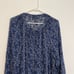 LUCKY BRAND Plus Size Printed Peasant Blouse Navy Blue Floral Boho Long Sleeve