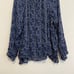 LUCKY BRAND Plus Size Printed Peasant Blouse Navy Blue Floral Boho Long Sleeve