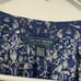 LUCKY BRAND Plus Size Printed Peasant Blouse Navy Blue Floral Boho Long Sleeve