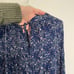 LUCKY BRAND Plus Size Printed Peasant Blouse Navy Blue Floral Boho Long Sleeve