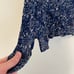 LUCKY BRAND Plus Size Printed Peasant Blouse Navy Blue Floral Boho Long Sleeve