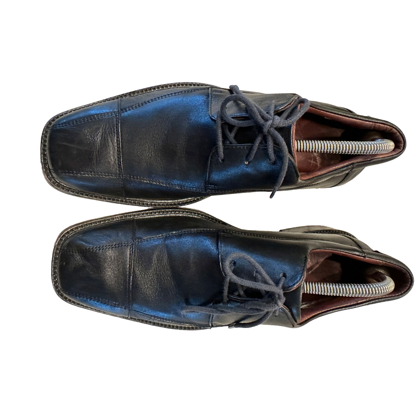 Johnson & Murphy Dobson Cap Oxford Shoes Black Leather #20-7511 Mens Sz 10