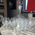 Vintage Etched Crystal Clipper Boat Liquor Decanter Set of 5 Toscany Javit Etche