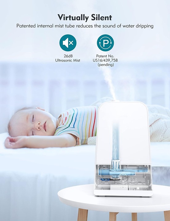 6L Humidifiers Large Auto Shut Off Night Light Adjustable 360° Rotation Nozzle-A