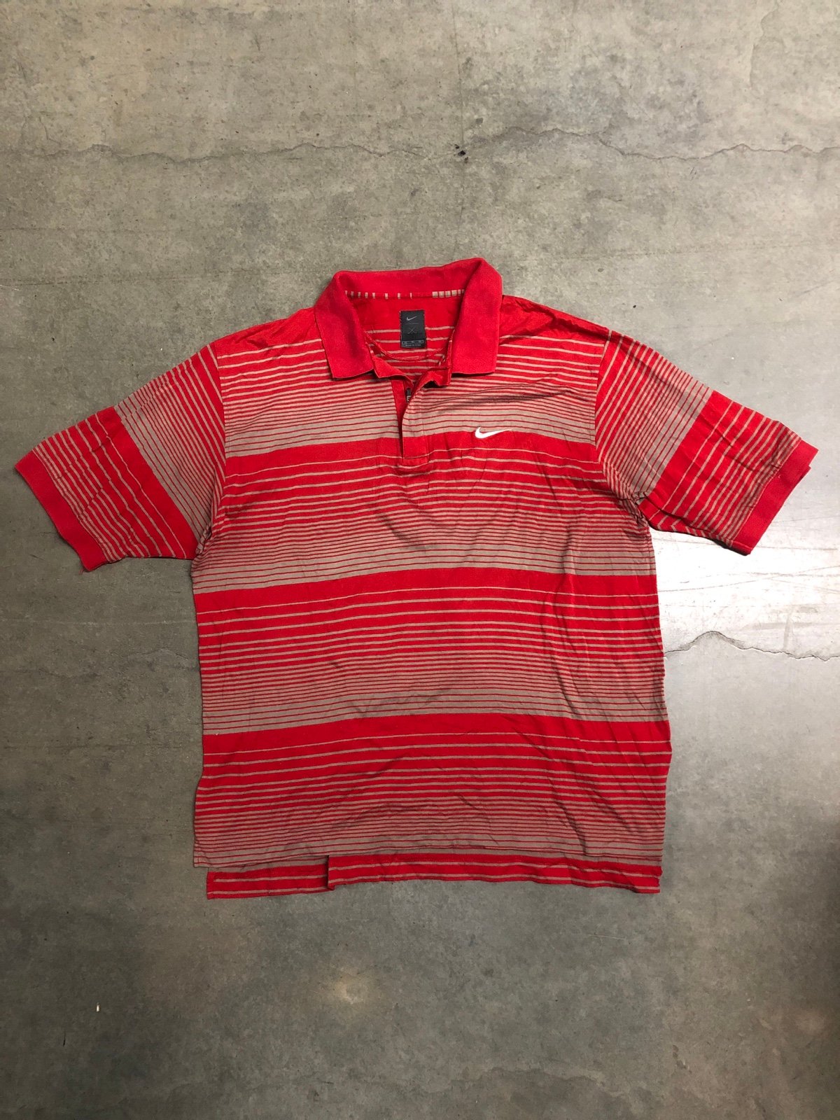 Vintage 90’s Nike Golf Tiger Woods Logo 1/4 Zip Polo Striped Shirt Men’s XL