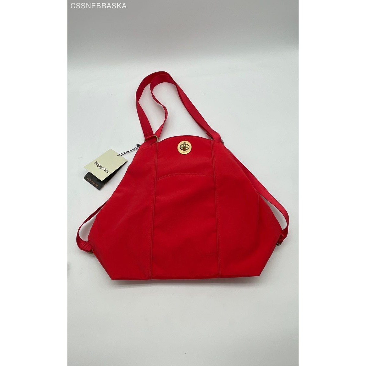 Baggallini Red Mendoza Convertible Black Backpack Travel Bag - Size S