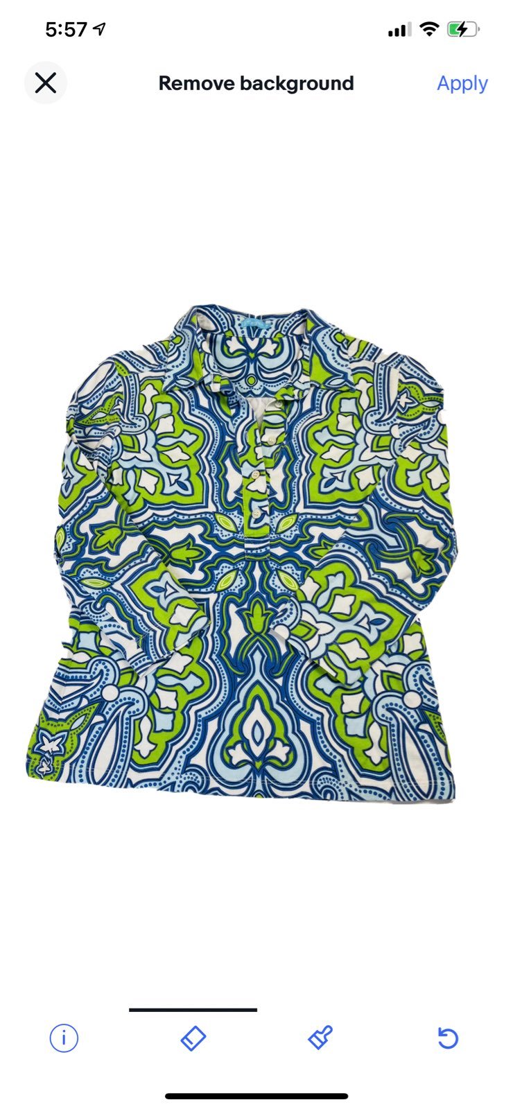 J. Mclaughlin 3/4 Sleeve Cotton Polo Shirt