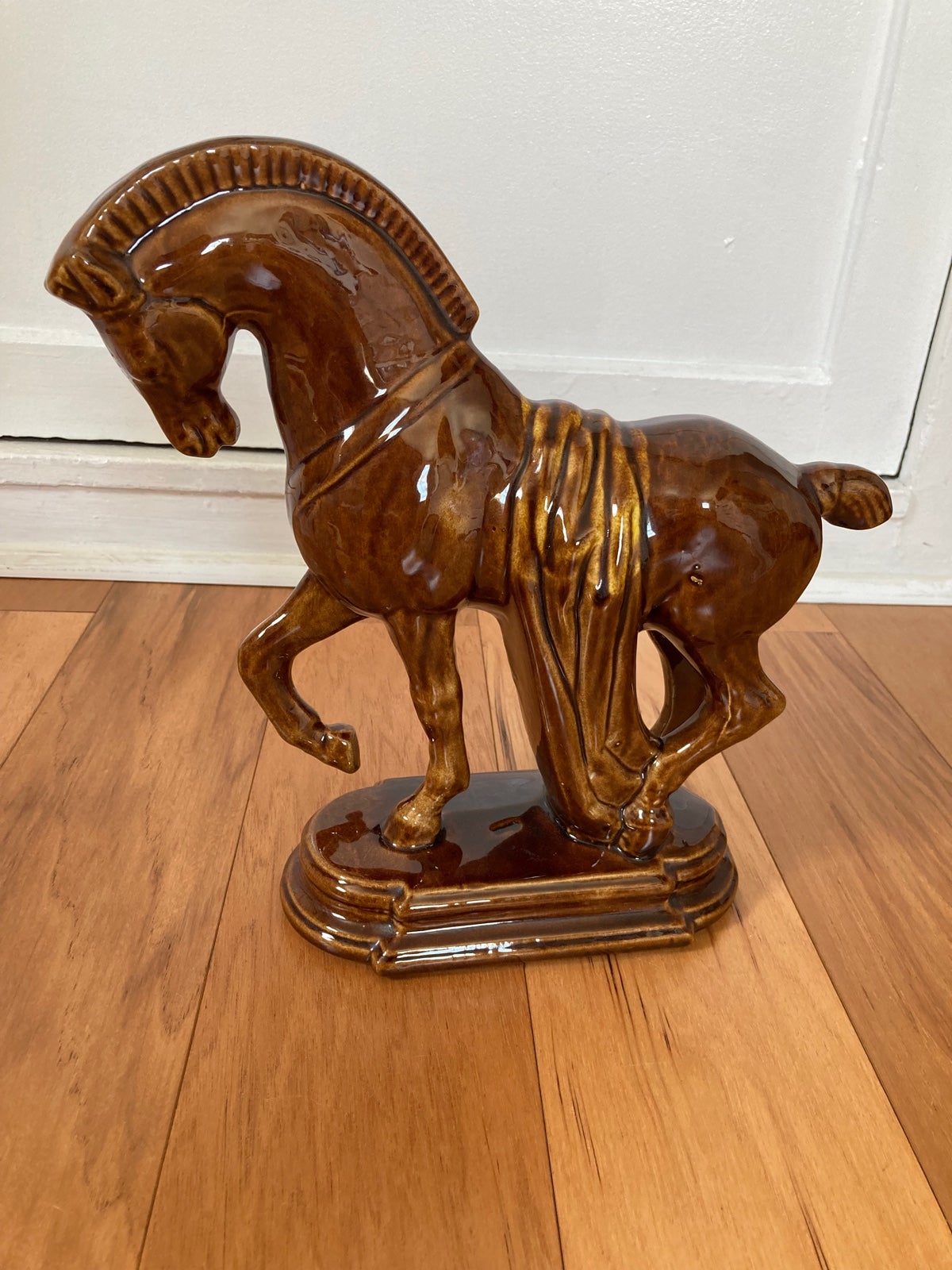Vintage Large Trojan Horse Porcelain Statue