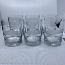 6 Whiskey Bourbon Scotch Glasses Classic Cars Chevy Chevrolet Ford Embossed