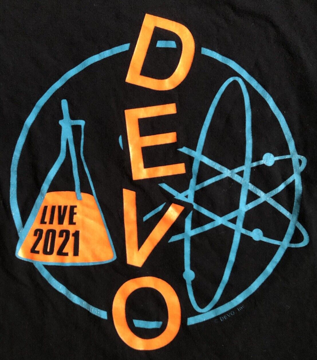 DEVO Live 2021 Band Tour Women’s T-Shirt, Black, Med/Lrg, Art Punk Geek Rock