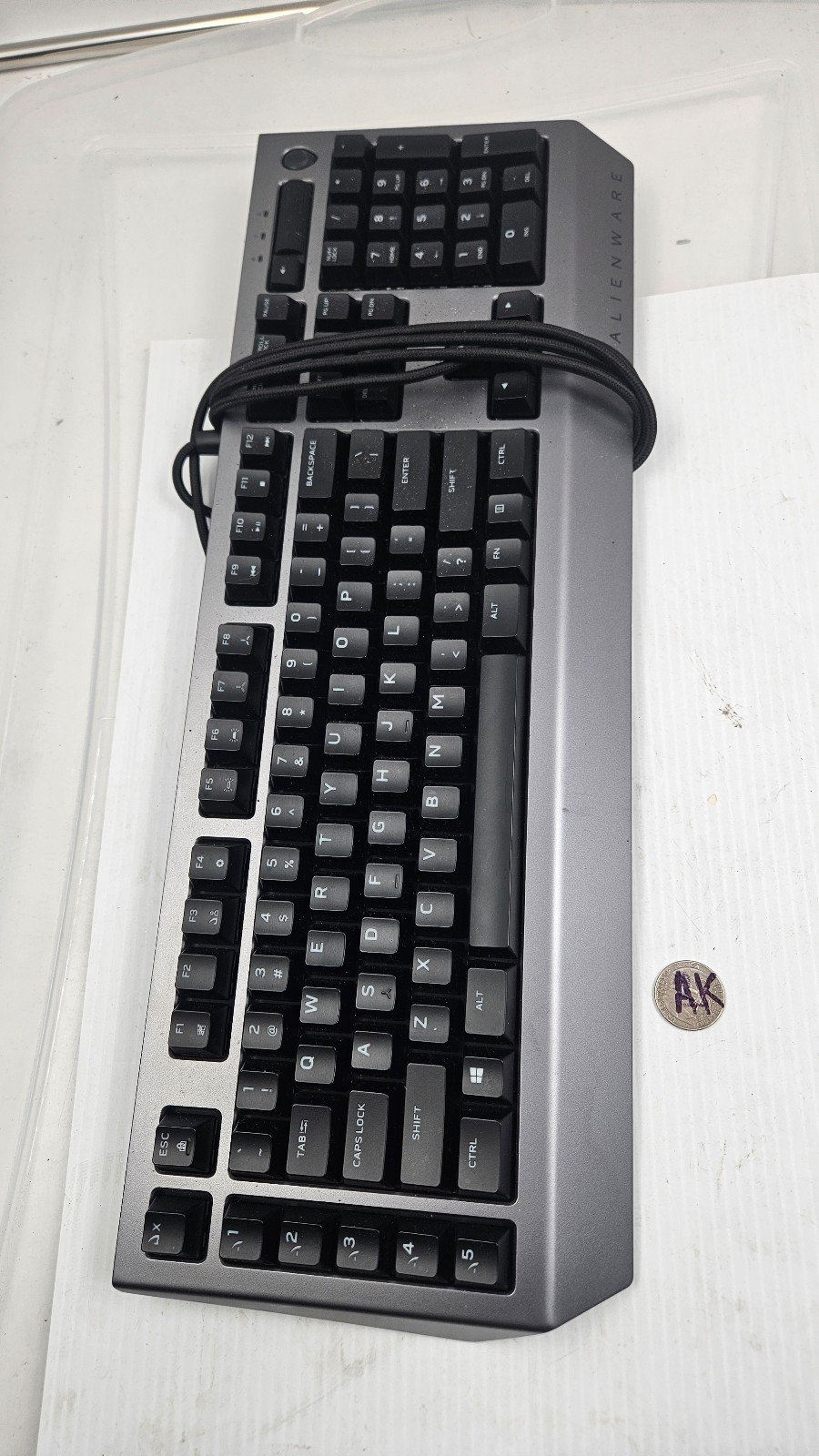 Dell QWERTY Alienware AW768 Black Silver USB Pro Gaming Keyboard