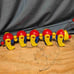 Kiddicraft Vintage 1990s Yellow Red Blue Pull Along Caterpillar Clatterpilla