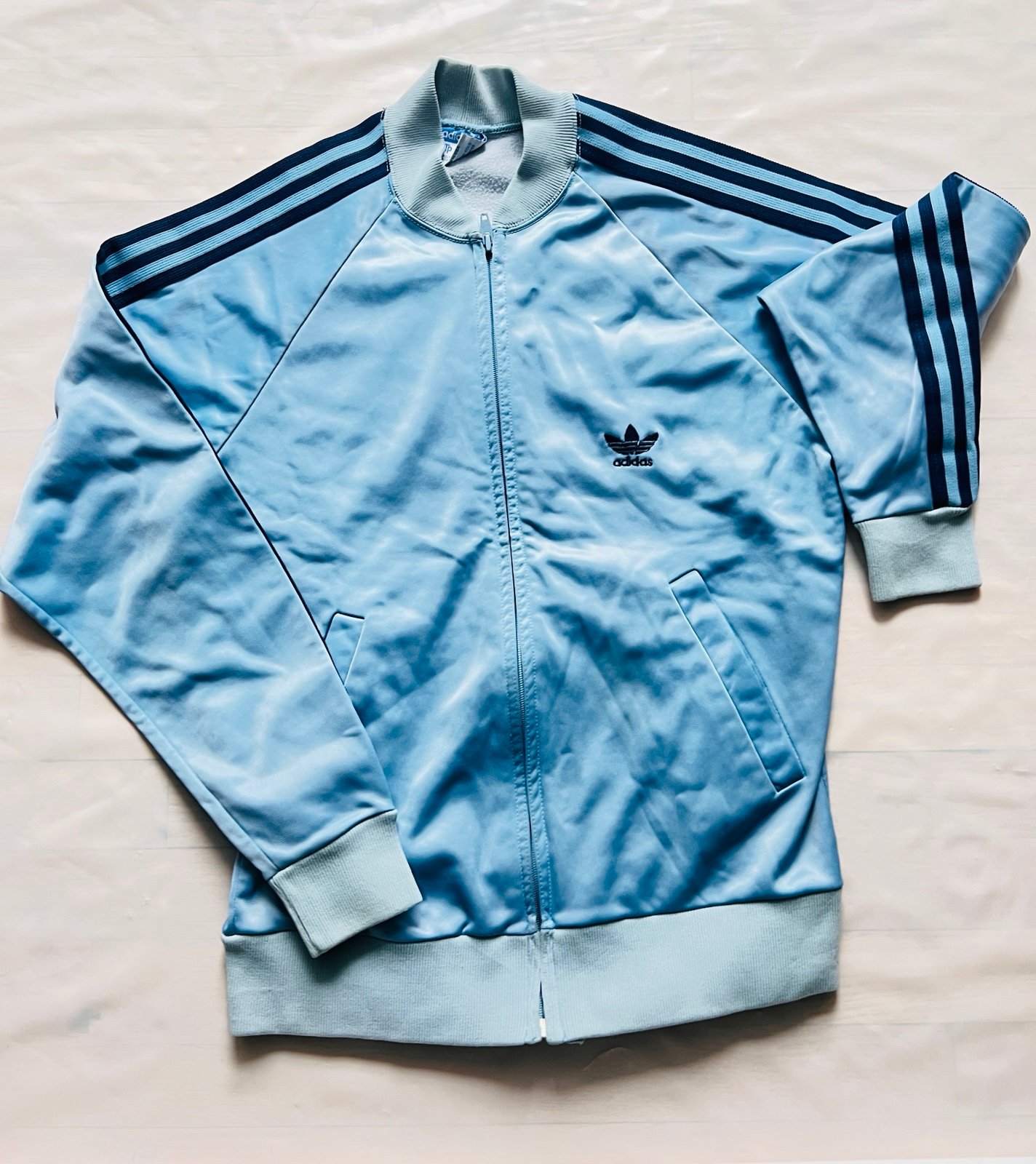 vintage 80s Adidas ATP Jeyrolan track jacket three stripes made in USA