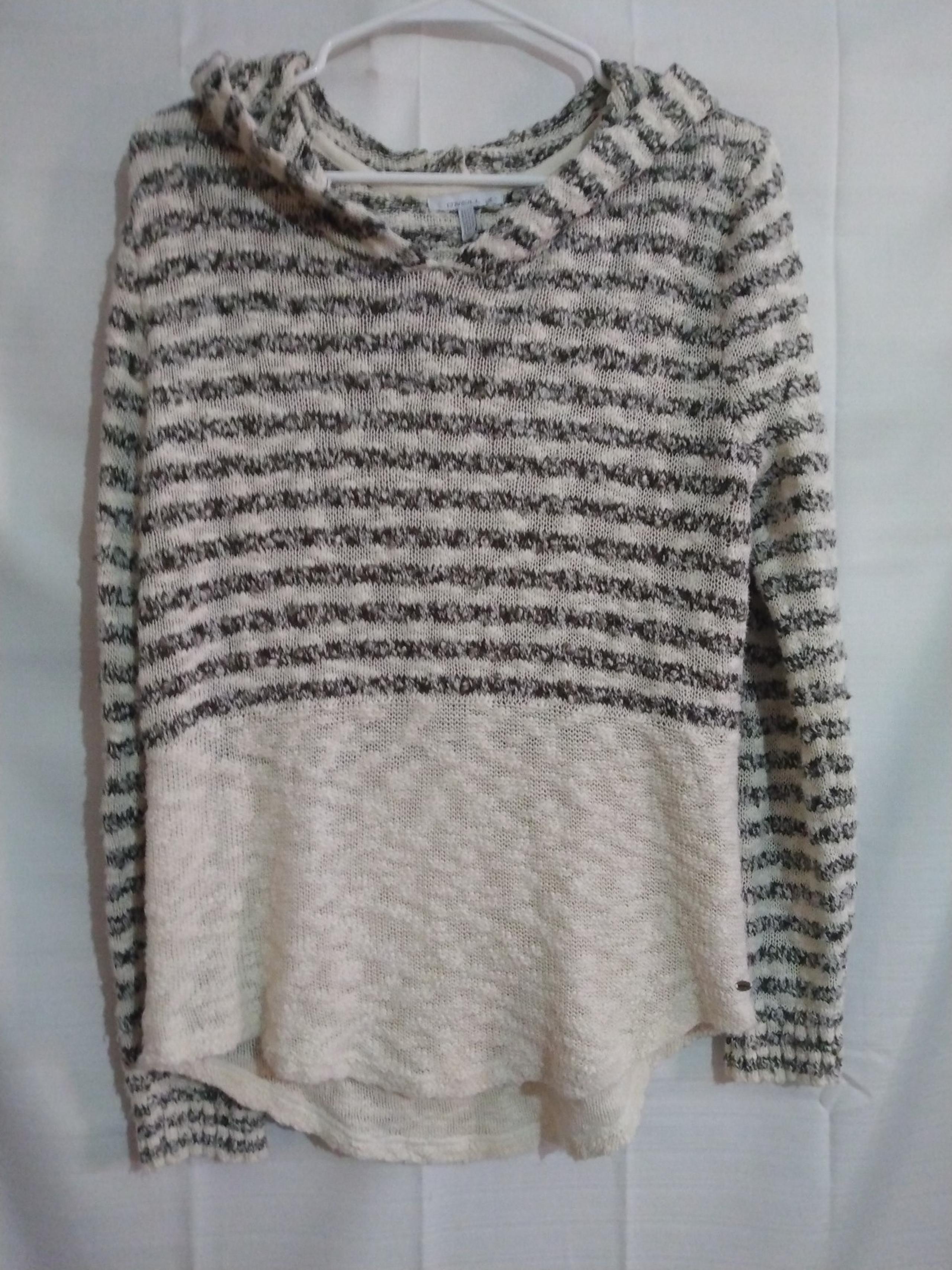 Women's Pullover Hooded Sweater Striped O'Neill Lightweight XL Surfboard Sufer